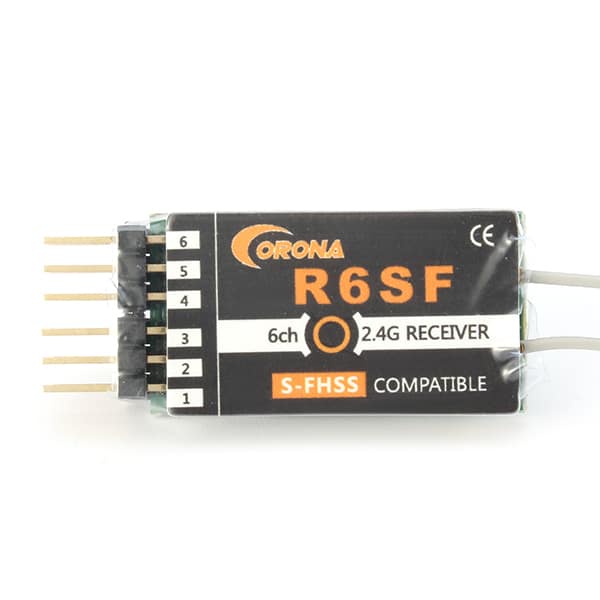 Corona R6SF 2.4G 6CH S-FHSS / FHSS Ricevitore Compatibile per Modelli RC 2