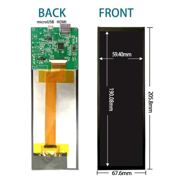 Schermo secondario da 7,9 pollici IPS PC Case 400x1280 LCD Monitoraggio della Temperatura HDMI 2