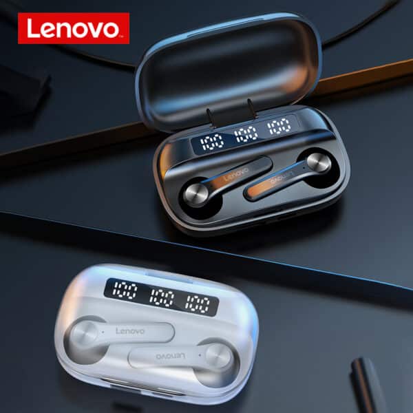Lenovo QT81 TWS Bluetooth 5.0 Auricolari Display 1200mAh Stereo Bass Cuffie Sportive Impermeabili con Microfono 4