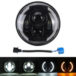 Faro Proiettore LED per Moto, Auto, Fuoristrada da 7" pollici Hi-Lo Rotondo compatibile con Jeep Wrangler, Defender - Certificato DOT, SAE, E9 1