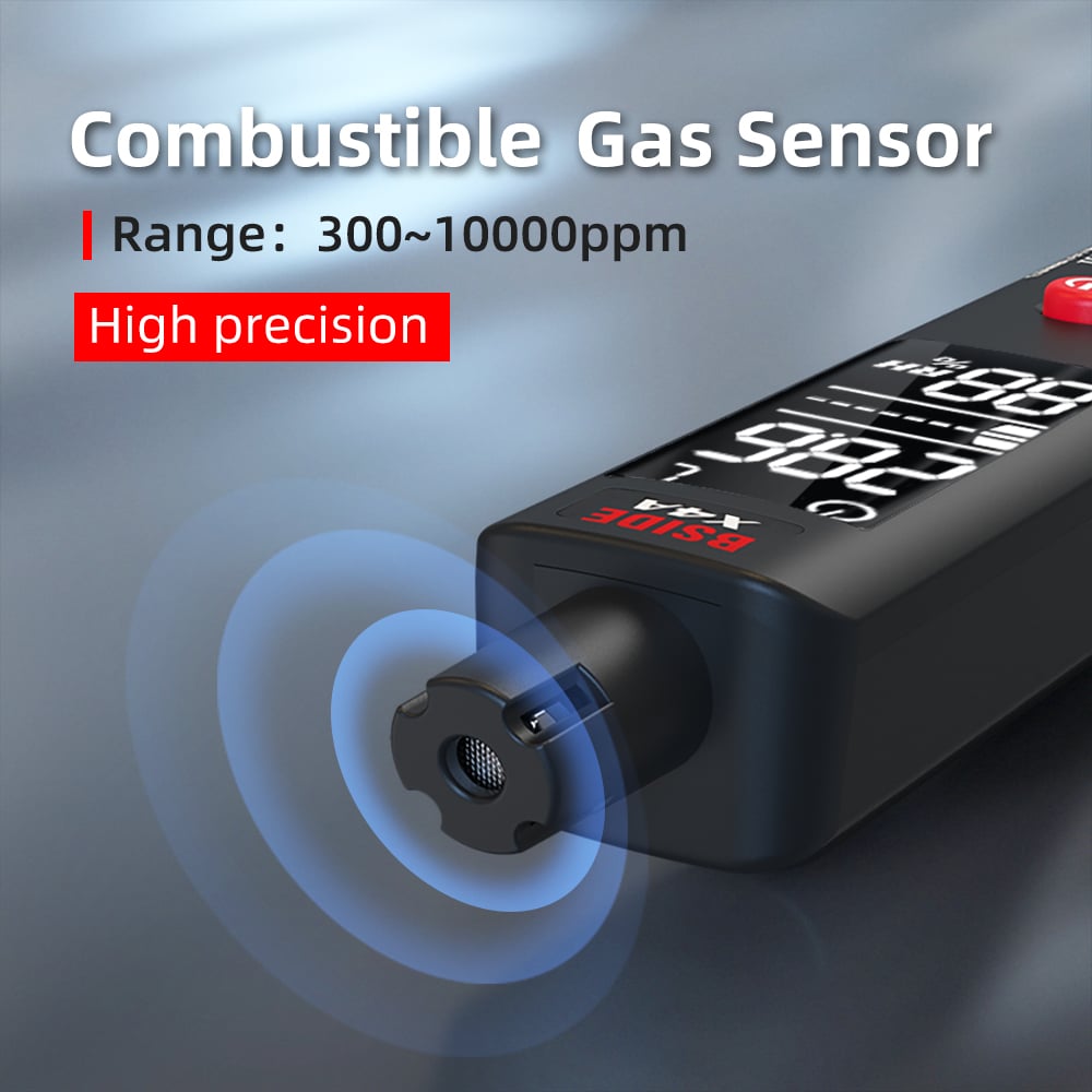 BSIDE X4A Tester Rilevatore Fughe di Gas temperatura umidità dell'aria portatile per GPL Gas Propano Metano Butano con 8 indicatori LED 3