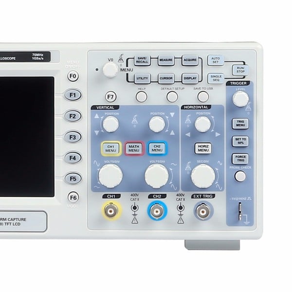 Hantek DSO5072P Oscilloscopio Archiviazione Digitale 70 MHz 2 canali 1GSa/s 7 pollici TFT LCD 5