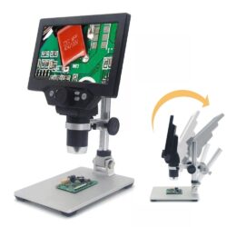 G1200 Microscopio Digitale con Monitor da 7 pollici a colori -1200X 12MP Lente di amplificazione continua con supporto in alluminio 1