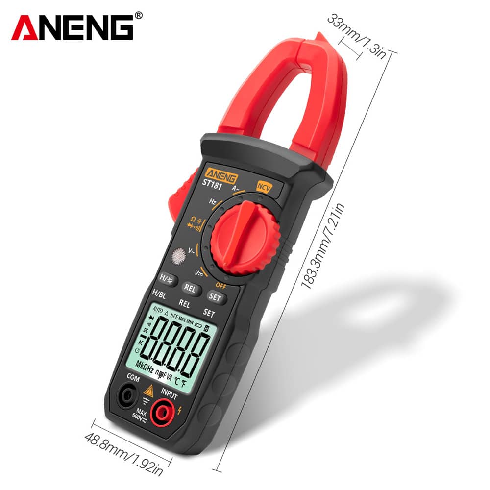 Pinza Amperometrica Digitale ANENG ST181 Corrente CC/CA 4000 Conteggi Multimetro Amperometro Tester Hz Capacità NCV Ohm 3