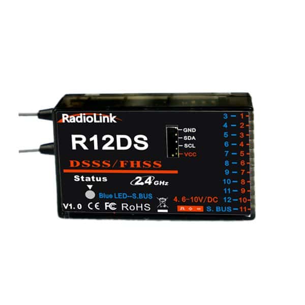 RadioLink AT10II 12CH RC Trasmettitore e ricevitore R12DS 2.4GHz DSSS e FHSS 6