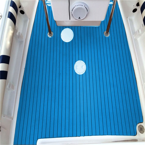 240cm x 90cm x 6mm Moquette Teak Sintetico Blu per Barca 2