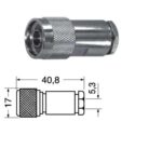 Connettore spina maschio N a saldare per cavo RG58