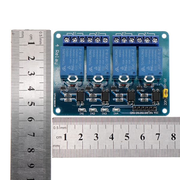 Modulo Relè 5V 4 Canali per Arduino PIC ARM DSP AVR MSP430 Blu 2