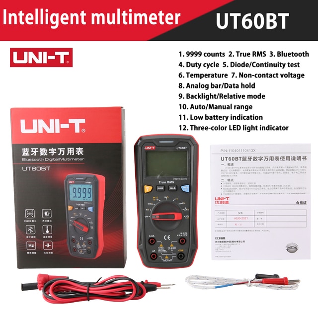 UNI-T UT60S UT60BT 1000V AC DC Multimetro Digitale 9