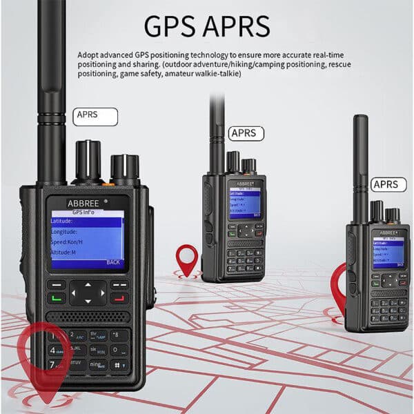 ABBREE DM-F8 Ricetrasmettitore Portatile DMR GPS UV Dual-Band Digitale 5W 4000 Canali 3