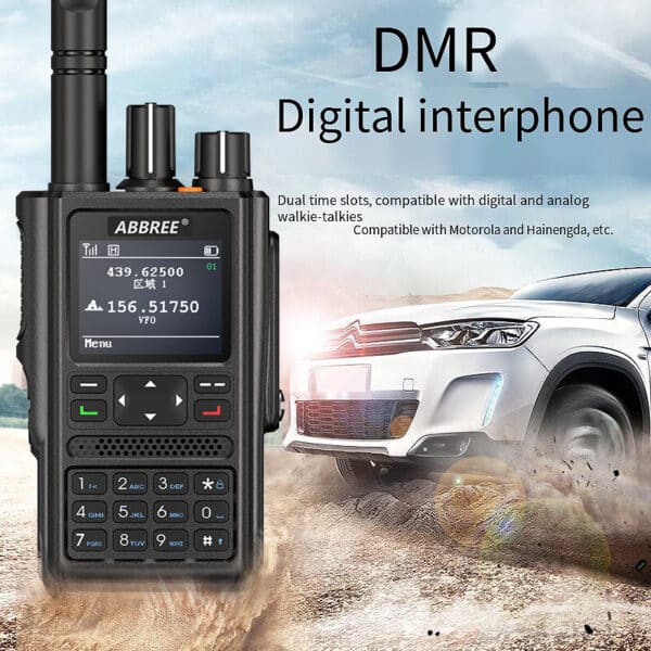 ABBREE DM-F8 Ricetrasmettitore Portatile DMR GPS UV Dual-Band Digitale 5W 4000 Canali 6