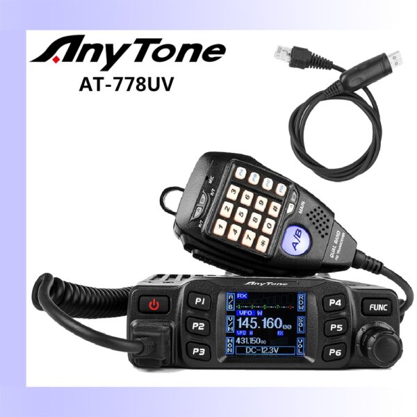 AnyTone AT-778UV Ricetrasmettitore Veicolare Dual Band VHF 136-174 UHF 400-480MHz 25W 1