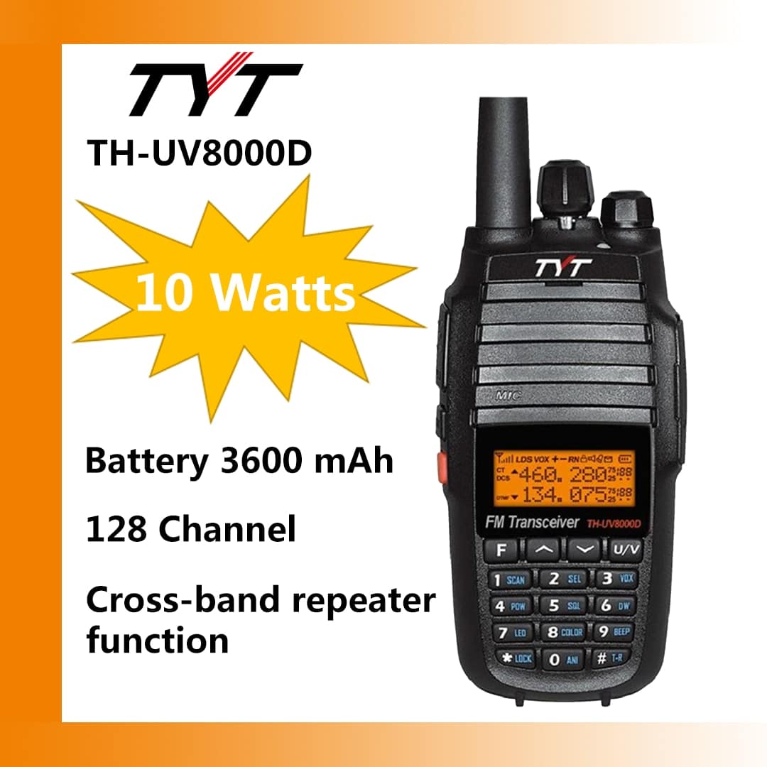 TYT TH-UV8000D Ricetrasmettitore Portatile Dual Band 10W 136-174/400-520MHz 1