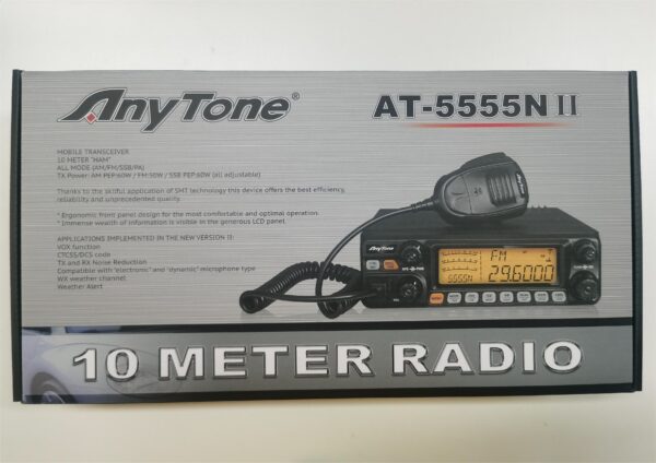 AnyTone AT-5555N II Radio CB Veicolare 25.615 - 30.105MHz AM/FM/SSB/LSB/USB 6