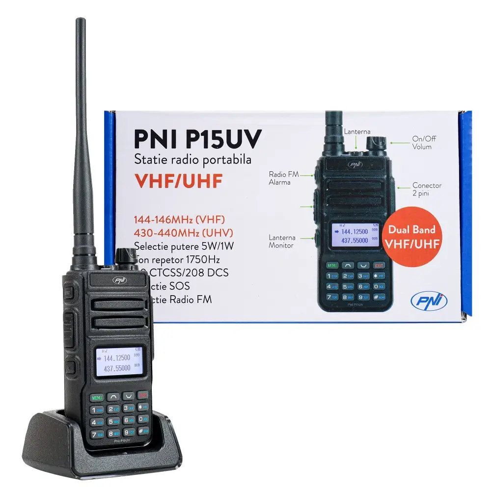 PNI P15UV Ricetrasmittente Portatile VHF / UHF 144-430Mhz Dual Band - immagine 4
