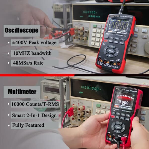 BSIDE ZT-702S Multimetro Digitale Oscilloscopio Automatico True RMS 48M/S 10MHZ 5