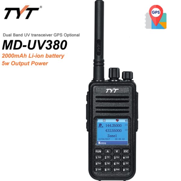 TYT MD-UV380 DMR Ricetrasmettitore VHF UHF Dual Band GPS 1