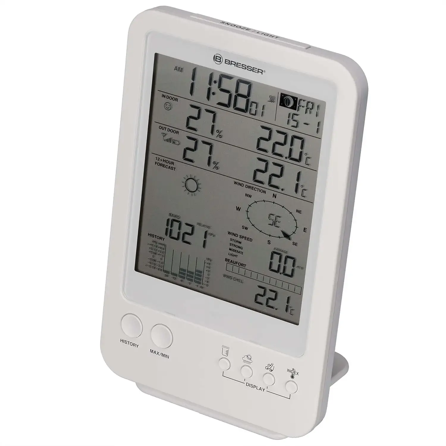 BRESSER Stazione Meteorologica 5 in 1 Bianco