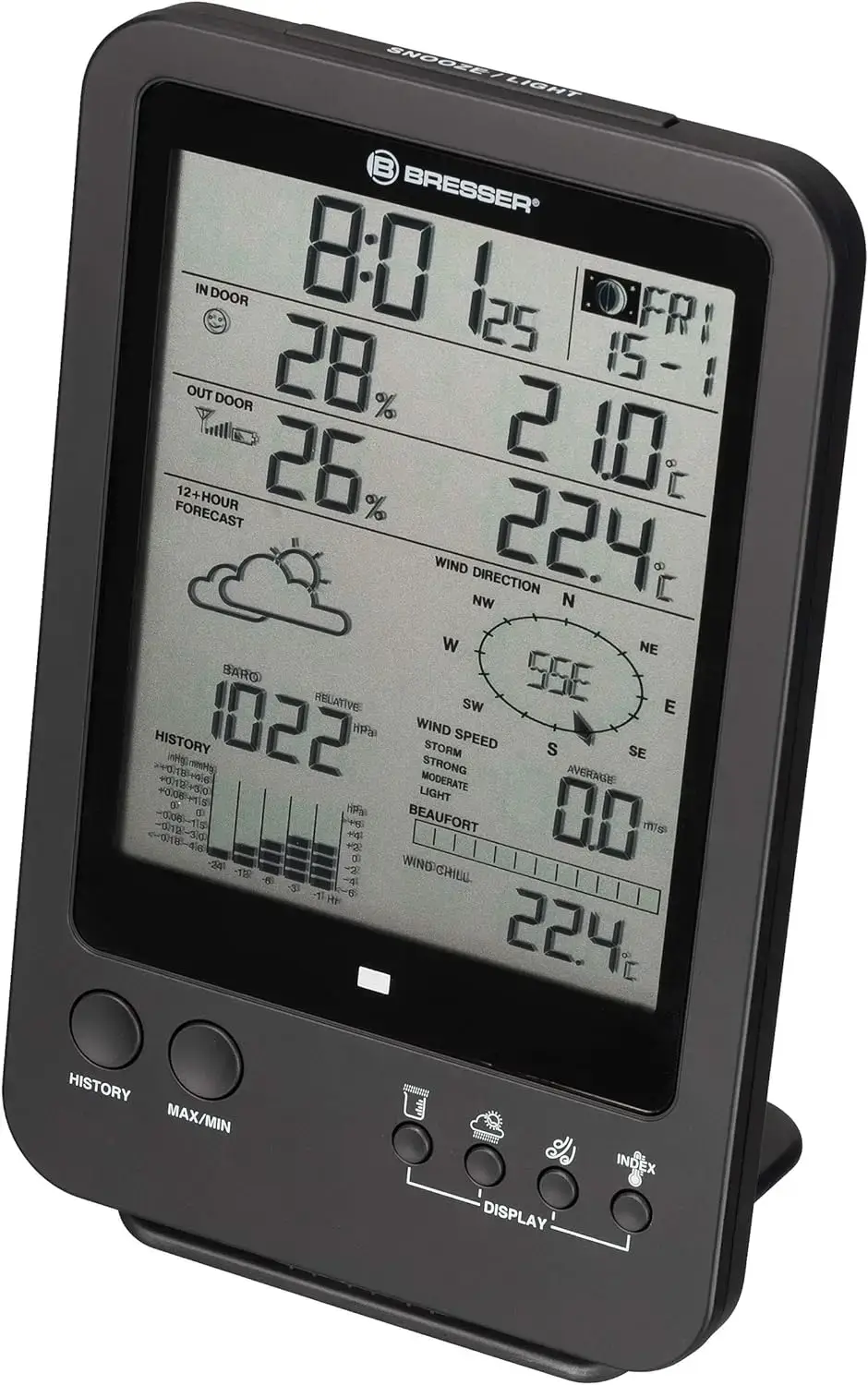BRESSER Stazione Meteorologica 5 in 1 Nero
