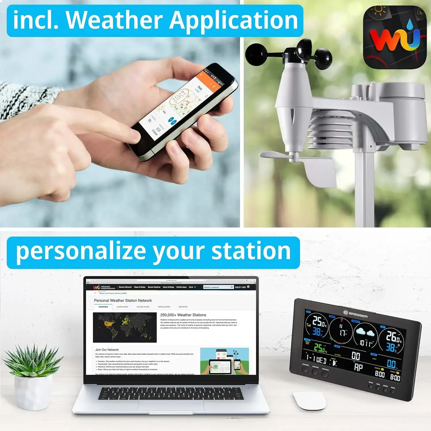 Bresser Stazione Meteo Wireless WLAN ClearView