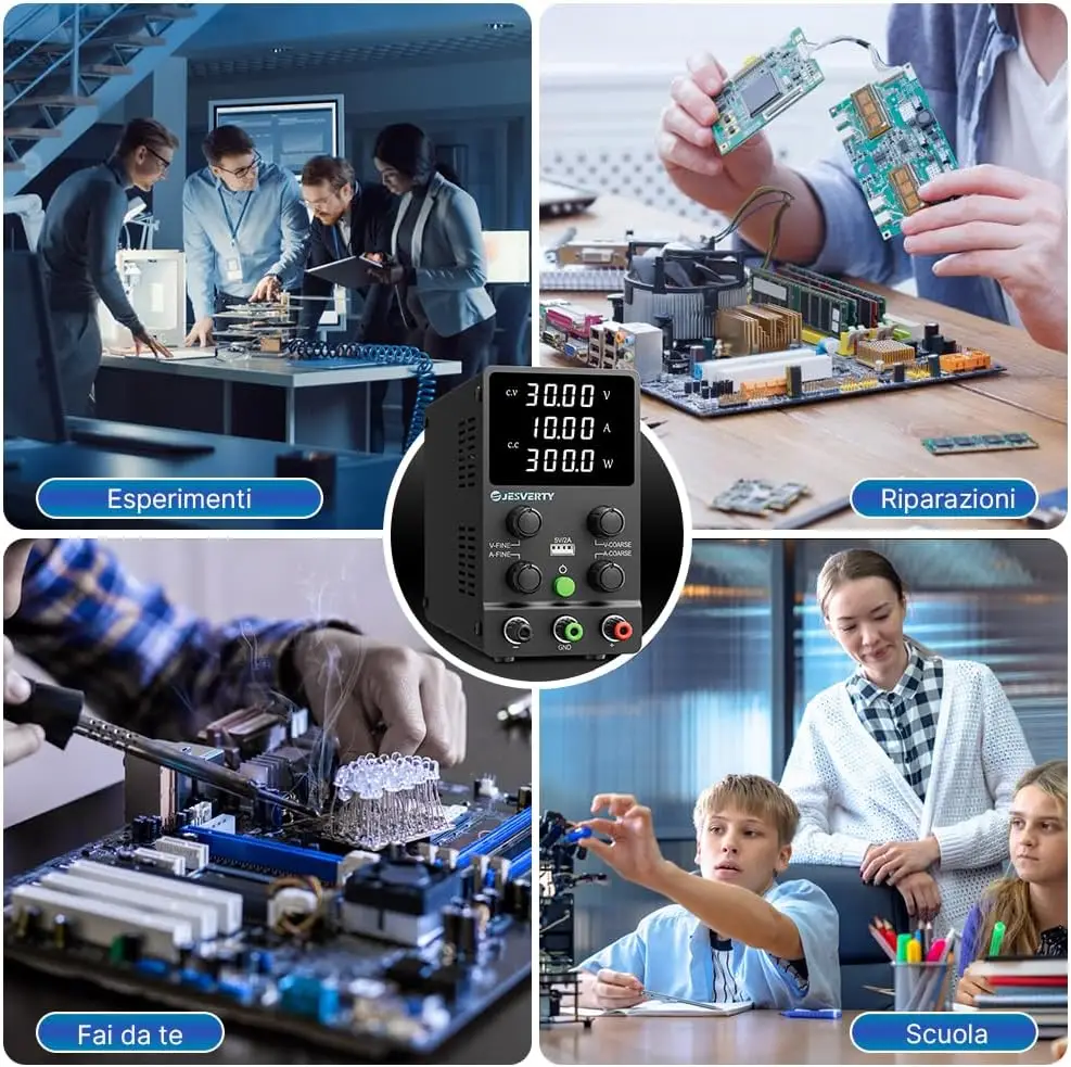 Jesverty SPS-3010N CC Variabile, Alimentatore Da Banco Regolabile 0-30V 0-10A