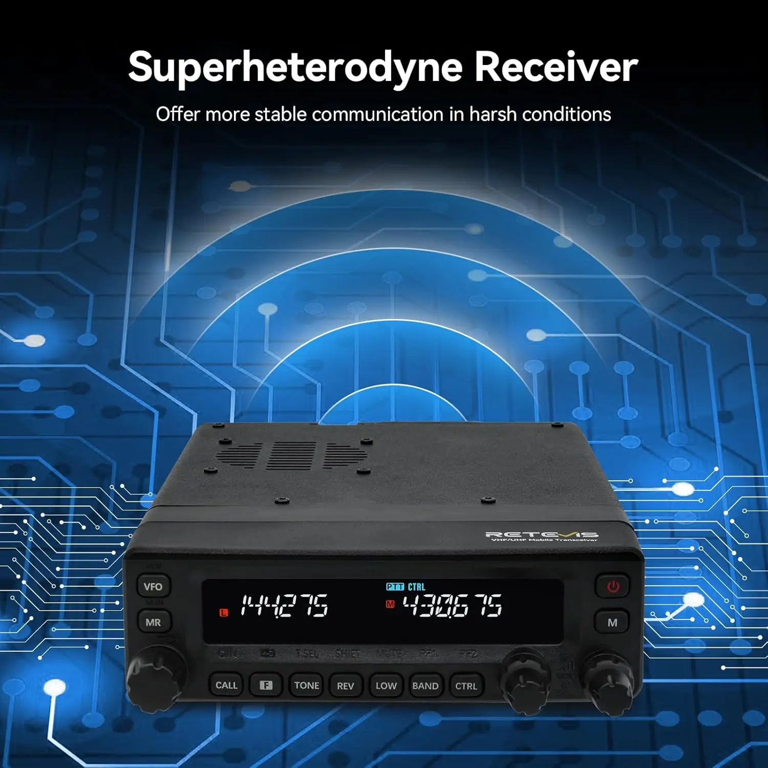 Retevis MA1 Ricetrasmettitore Veicolare VHF UHF 50W