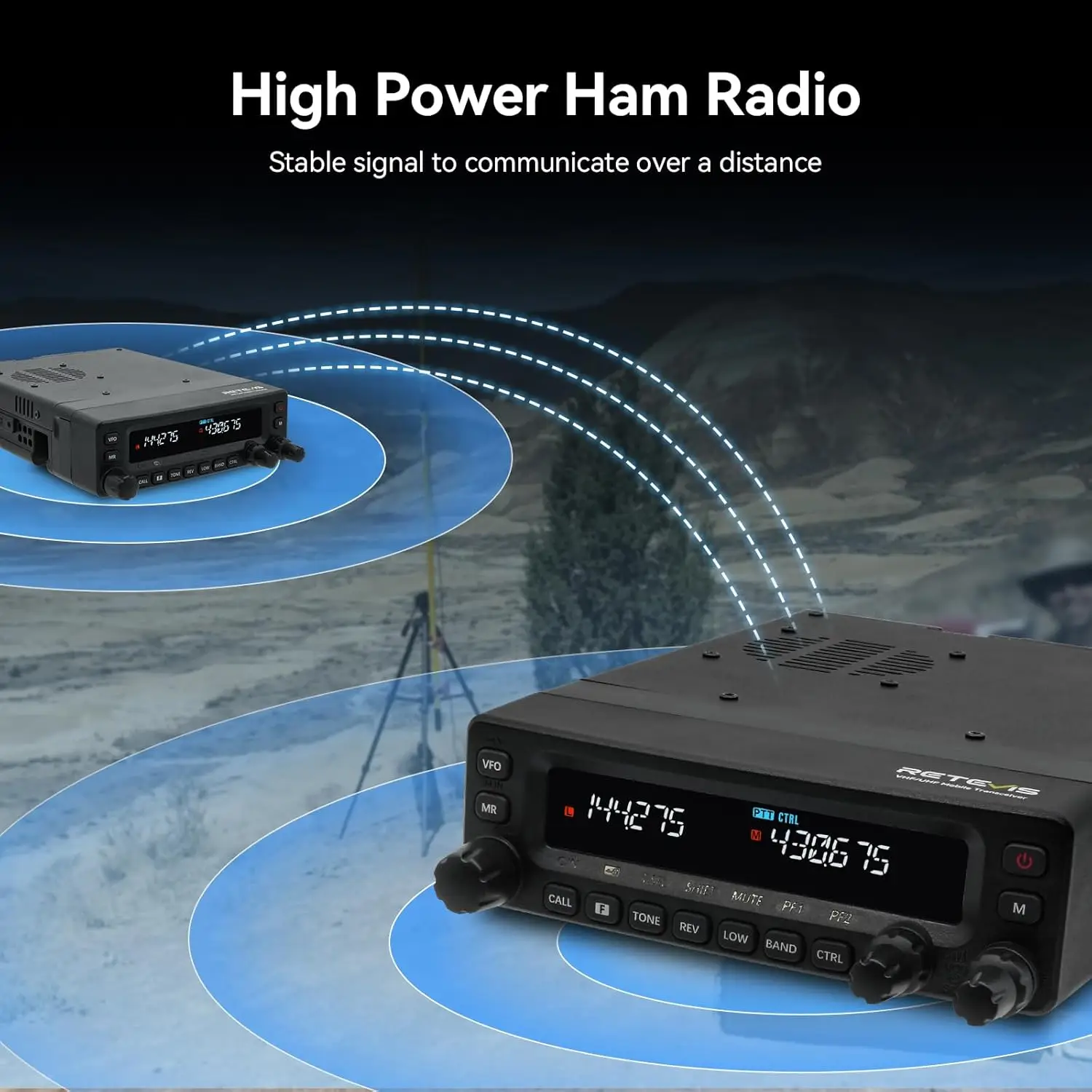 Retevis MA1 Ricetrasmettitore Veicolare VHF UHF 50W